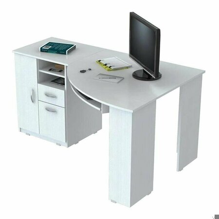 Homeroots Corner Computer Desk - Melamine and Engineered wood 249807